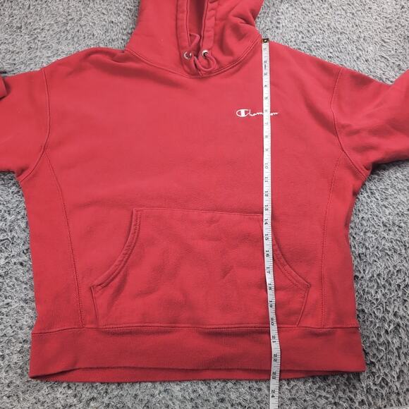 Champion Hoodie Men Large Red Embroidered Reverse Weave Pullover Sweatshirt - Picture 4 of 6